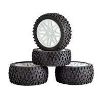 RC Car Tyre Hub Wheels Compatible With HSP For HP 1/10 RC For Buggy Tires Mount Upgrade Remote Control Car Accessory For RC Off Road Car 12mm Hex Hub(White)