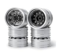 RC Car Tyre Hub Wheels Compatible With Tamiya 1/14 RC Trailer Tractor Truck Car Wheel Tires Upgrade Parts Rear Wheel Rim Aluminum Alloy(4pcs)