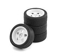 RC Car Tyre Hub Wheels Compatible With Tamiya For TT01 TT01E TT02 TT02B TA06 PTG-2 1/10 RC For Racing Car Upgrade Parts 4pcs 68mm Rubber Tire Wheel Tyre 12mm Hex(Color1)