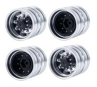 RC Car Tyre Hub Wheels Compatible With Tamiya Rear Wheel Rim Aluminum Alloy 10 Spokes Wheel Hub For 1/14 RC Trailer Tractor Truck Car Wheels Tires Upgrade Part(4pcs)