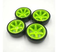 RC Car Tyre Hub Wheels Compatible With Traxxas For HSP For Tamiya For HPI For On-road 144001 124018 124019 A959-B 4Pcs Hard Plastic RC Flat Drift Tire Rims(Green)