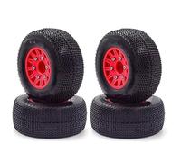 RC Car Tyre Hub Wheels Compatible With TRAXXAS For Slash For ARRMA For SENTON For Vkar For SCTX10 For HPI 1/8 1/10 RC Car Short Course Truck 4Pcs 110mm Tire(Red)