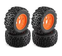 RC Car Tyre Hub Wheels Compatible With TRAXXAS For Sledge For ARRMA For KRATON For Outcast For Tamiya For HSP 1/7 1/8 For Monster Stunt Truck 4Pcs 170mm 3.8" Tire(Yellow)