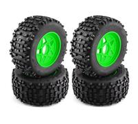 RC Car Tyre Hub Wheels Compatible With TRAXXAS For Sledge For ARRMA For KRATON For Outcast For Tamiya For HSP 1/7 1/8 For Monster Stunt Truck 4Pcs 170mm 3.8" Tire(Green)