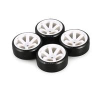 RC Car Tyre Hub Wheels Compatible With Trxs For HSP For Tamiya HPI 1:10 RC On-road Vehicle Drifting Car Hard Tyre Set 4Pcs RC Hard Pattern Drift Tires Wheel(White)