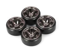 RC Car Tyre Hub Wheels Compatible With Trxs For HSP For Tamiya HPI 1:10 RC On-road Vehicle Drifting Car Hard Tyre Set 4Pcs RC Hard Pattern Drift Tires Wheel(Brown)