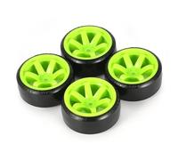 RC Car Tyre Hub Wheels Compatible With Trxs For HSP For Tamiya HPI 1:10 RC On-road Vehicle Drifting Car Hard Tyre Set 4Pcs RC Hard Pattern Drift Tires Wheel(Green)