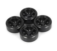 RC Car Tyre Hub Wheels Compatible With Trxs For HSP For Tamiya HPI 1:10 RC On-road Vehicle Drifting Car Hard Tyre Set 4Pcs RC Hard Pattern Drift Tires Wheel(Black)