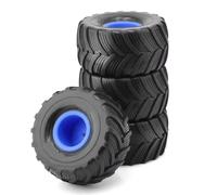RC Car Tyre Hub Wheels Compatible With Trxs For Tamiya For Losi For Hub For E-Revo 1/12/14/16/18 RC Truck Car Tyres 4pcs 100mm Dia Rubber Tires Kit(Blue)