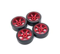 RC Car Tyre Hub Wheels Compatible With Wltoys 284131 K969 K979 K989 P929 For Kyosho For Mini-Z 1:28 RC Car Upgrades Parts 25mm Drift Tire Tyre Metal Wheel Rim(Red)