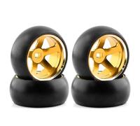 RC Car Tyre Hub Wheels Compatible With Wltoys For 284131 K969 K989 For Kyosho For Mini-Z 1/28 RC Car Upgrades Parts Hard Plastic Drift Tire Tyres Metal Wheel Rim(Yellow)