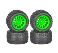 RC Car Tyres Wheels For Arrma For Granite For Grom For Typhon 1/18 4pcs 74mm Rubber Tire Tyre 12mm Hex RC Car Upgrade Accessories Parts Replacement(Green)