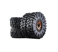 RC Car Tyres Wheels For Traxxas For TRX4 4WD D90 For Axial For SCX10 II III For MST 1/10 120mm Metal"1.9 Wheel Rim Rubber Tire Set RC Crawler Car Parts Replacement(Yellow)