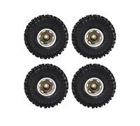 RC Car Tyres Wheels For TRX4M For SCX24 AX24 For FCX24 1/18 1/24 4pcs 63mm 1.0" Metal Beadlock Wheel Tire Set RC Crawler Car Upgrade Parts Accessories Replacement(Brown)