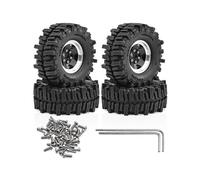 RC Car Tyres Wheels For TRX4M For SCX24 C10 For JLU Db For Gladiator For Bronco For FMS For Ascent-18 1/18 1.3" Brass Wheel 64MM Rubber Wheels Set RC Car Part(Black)