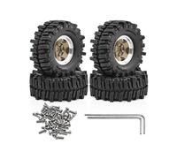 RC Car Tyres Wheels For TRX4M For SCX24 C10 For JLU Db For Gladiator For Bronco For FMS For Ascent-18 1/18 1.3" Brass Wheel 64MM Rubber Wheels Set RC Car Part(Brown)