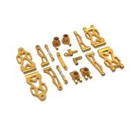 RC Car Upgrade Part For SCY 16101 16102 16103 16106 16201 For JJRC Q130A Q130B Q141 Q117 1/16 Metal Front And Rear Arm Steering Cup Set RC Car Upgrade Parts(Yellow)