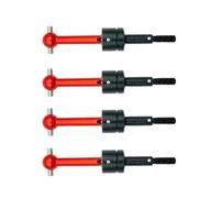 RC Car Upgrade Parts Compatible With Tamiya For TT01 For TT02 TA04 1/10 RC Car Upgrade Parts 4 Pcs Metal For Universal Drive Shaft CVD 53792(Red)