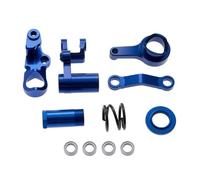 RC Car Upgrade Parts Compatible With Traxxas For Slash For Hoss 1/10 Rc Car Parts Metal Steering Bellcranks And Drag Link Servo Saver Set 6845X(Blue)