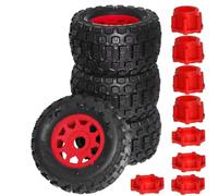 RC Car Upgrade Parts For Sledge For ARRMA For KRATON For Outcast For Tamiya rc Car 4pcs 175mm 1/7 1/8 For Monster Stunt Truck Tire 17mm Wheel Hex(Red)