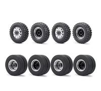 Rc Car Wheel Rim Tire For Tamiya 1/14 RC Tractor Truck 8x8 Car Parts 8PCS Front & Rear Wheel Tires Complete Set Metal Hub Rubber Tyre