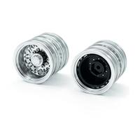 Rc Car Wheel Rim Tire For Tamiya For 1/14 RC Tractor Trailer Cargo Truck Car Wheels Rims Upgrade Parts 2PCS Aluminum Alloy Front Wheel Hub(2pcs rear)