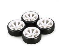 Rc Car Wheel Rim Tire For Trxs For HSP For Tamiya HPI 1:10 RC On-road Vehicle Drifting Car Hard Tyre Set 4Pcs Pattern Drift Tires Wheel(White)