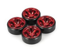 Rc Car Wheel Rim Tire For Trxs For HSP For Tamiya HPI 1:10 RC On-road Vehicle Drifting Car Hard Tyre Set 4Pcs RC Hard Pattern Drift Tires Tyre Wheel(Red)
