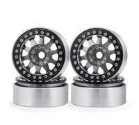 RC Car Wheel Tyre Kit Compatible With Axial For SCX10 For Tamiya CC01 1/10 RC Crawler Car Upgrade Parts Accessories 1.9 Inch 25mm Width Beadlock Wheel Rims Hubs(Gray)