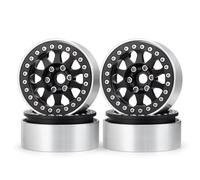 RC Car Wheel Tyre Kit Compatible With Axial For SCX10 For Tamiya CC01 1/10 RC Crawler Car Upgrade Parts Accessories 1.9 Inch 25mm Width Beadlock Wheel Rims Hubs(Black)