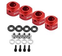 RC Car Wheels Metal Widen Adapter 9mm Widening Set Wheel Hex Hubs Adapters,Hex Extended Wheel Hex Hub Extension suitable for traxxas trx4m D90 SCX10 1/10 Car Accessories(red)