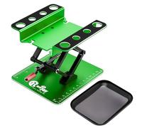 RC Car Work Stand Aluminum Repair Workstation Lift Lower with Screw Tray for Traxxas TRX4 Axial Arrma Redcat Losi 1/8 1/10 1/12 1/14 1/16 1/18 1/24 RC Car Tool Set (Green)