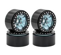 RC Cars Accessories For Axial For SCX10 For Wraith For Capra RR10 RBX10 For Traxxas For TRX4 D90 1/10 RC Car 4pcs Metal 2.2" Beadlock Wheel Rim Wheel Hub(Titanium)