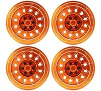 RC Cars Accessories For Axial Scx6 1:6 Scale Remote Control Crawler Car Accessories Parts 4pcs Rc Car Cnc Aluminum Alloy Wheel Hub Rim(Yellow)