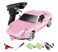 RC Cars for Adults, LDRC 1804 1/18 Scale 2.4G Drift RC Car With Gyro, LED Lights, Speed Controller, 9G Steering Servo, Gift for Teens Adults (Pink/2 Battery)