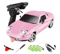 RC Cars for Adults, LDRC 1804 1/18 Scale 2.4G Drift RC Car With Gyro, LED Lights, Speed Controller, 9G Steering Servo, Gift for Teens Adults (Pink/3 Battery)