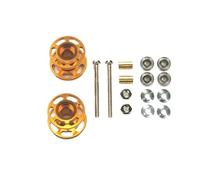 RC Cars Models Parts For Tamiya For Mini 13-12mm Colored Double Guide Rollers 4WD Car-2Pcs Lightweight Aluminum Spare Parts With Bearings Nuts Screws(Yellow)