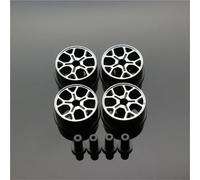RC Cars Models Parts For Tamiya For MINI 4WD Middle Diameter20.5mm Lightweight Wheels Self-made Parts Colored Wheel W/Aluminum Disc(Black)