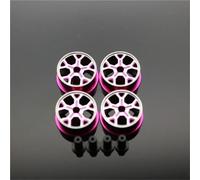 RC Cars Models Parts For Tamiya For MINI 4WD Middle Diameter20.5mm Lightweight Wheels Self-made Parts Colored Wheel W/Aluminum Disc(Pink)