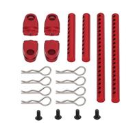 RC Cars Parts For Tamiya For TT02 For TT-02 Metal Assembled Body Post Mounts Car Shell With R Clips Fixing Column Part Model RC Upgrade Parts(Red)