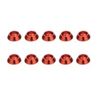 Rc Cars Upgrade Parts For WPL For B14 B24 B16 B36 Countersunk Umbrella Flat Head Round Screw Concave Conical Decorative Groove Washer For RC Car(Red)