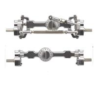 RC Chassis Frame For MN For MN98 D90 D91 D99 For MN99S 4WD RC Car Metal For Chassis Frame Portal Axle 2 Speed Gearbox Shock Absorber Tie Rod Set Drive Shaft(Portal axle Silver)
