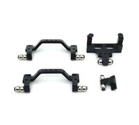 RC Chassis Frame For WPL C64 Hairakkusu 1/16 Metal Front Rear Pull Rod For Seat Servo+Fixing Upgrade Parts RC Car OP Accessorie(Black)