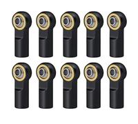 Rc Components For AXIAL For SCX10 D90 D110 For Tamiya CC01 For Racing 1/10 10Pcs Metal M3 Aluminum Link Rod Tie Rod End Ball Joint RC Car Track(Black)