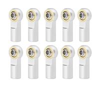 Rc Components For AXIAL For SCX10 D90 D110 For Tamiya CC01 For Racing 1/10 10Pcs Metal M3 Aluminum Link Rod Tie Rod End Ball Joint RC Car Track(Silver)
