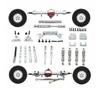 Rc Components For MN MN82T LC79 MN82S MN82Pro For MN82 1/12 Metal Upgrade Wheel Axle Drive Shaft Shock Absorber Pull Rod Set RC Car Parts(Silver)