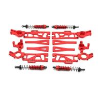 Rc Components For Wltoys 12402a 4WD 1/12 9pcs Upgrade Metal Parts 2.4G RC Car Accessories Replacement Repair Modification(Red)