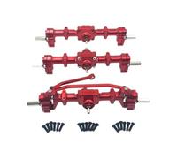 Rc Components For WPL B16 B36 1/16 Metal Upgrade Front Middle And Rear Door Axles Six Wheel Drive RC Car Parts Upgrade Accessories(Red)