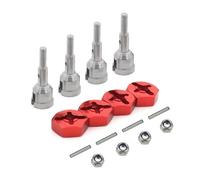 RC Components Parts For A959 A969 A979 A959B A969-B For WLtoys 1/18 12mm Hex Diving Hub And Wheel Conversion Axle 1/10 Wheel Conversion Kit RC Car Parts(Silver-Red)