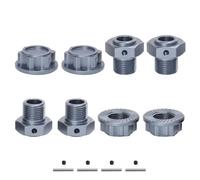 RC Components Parts For Arrma For Kraton For Outcast 4S V2 For BLX 1/10 For Mojave 4S For BLX 1/8 4pcs Metal 17mm Wheel Hex Hub Adapter RC Car Upgrade Parts(Gray)